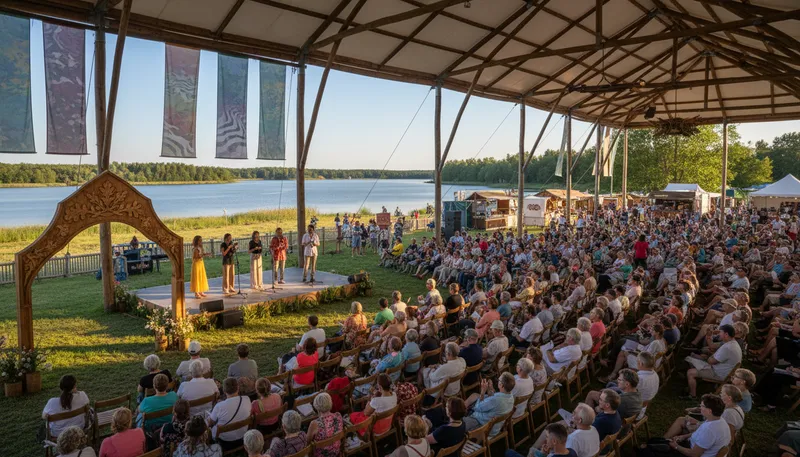 Illustration of chautauqua: Educational movement promoting culture and arts.
