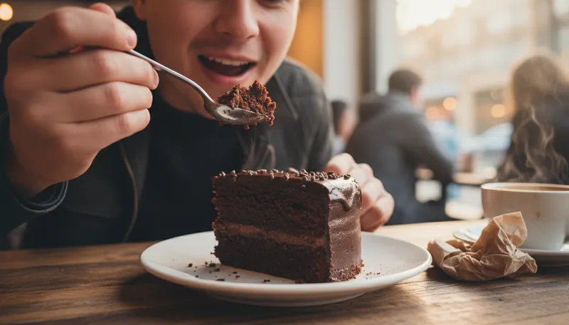 Illustration of eat up with a spoon: To enjoy something very much.