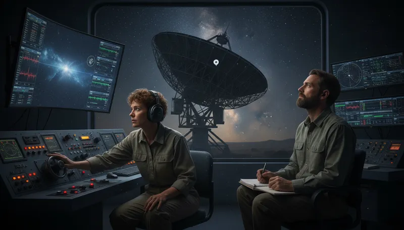 Illustration of seti: Search for Extraterrestrial Intelligence project.