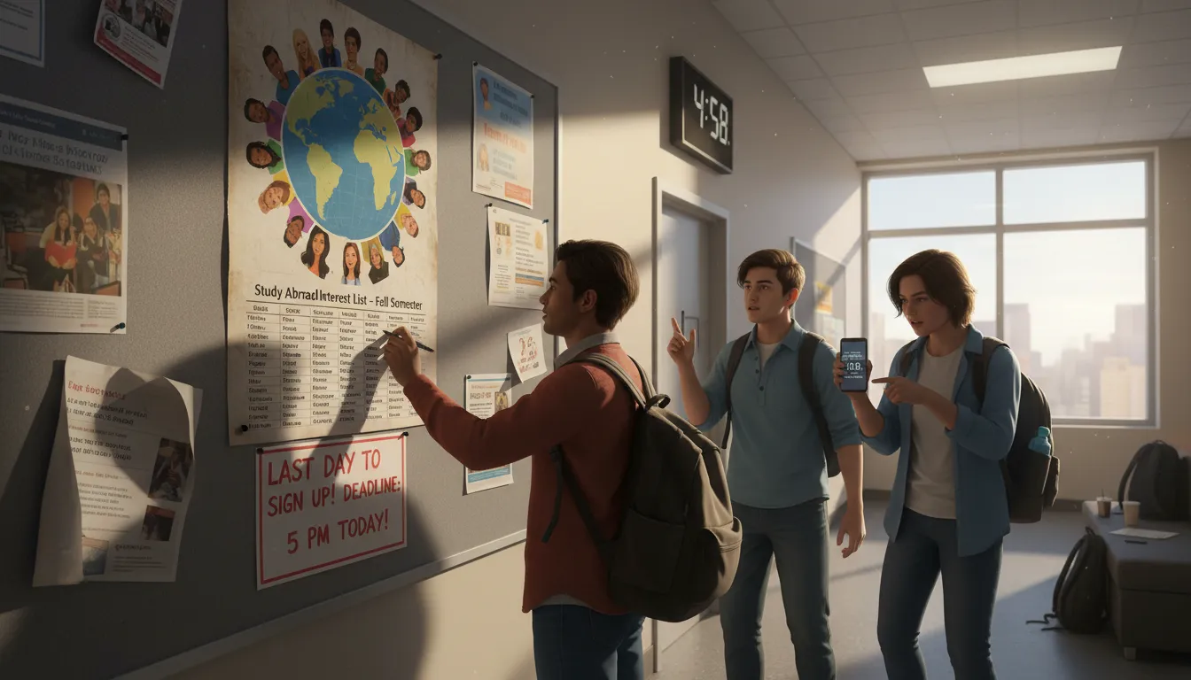 Illustration of sign-up: The act of putting your name on a list to take part in something.