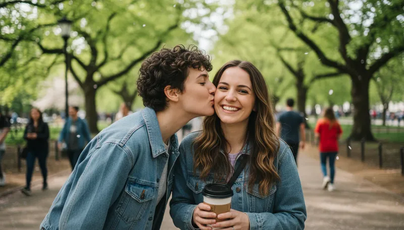 Illustration of kisser: A person who kisses someone.
