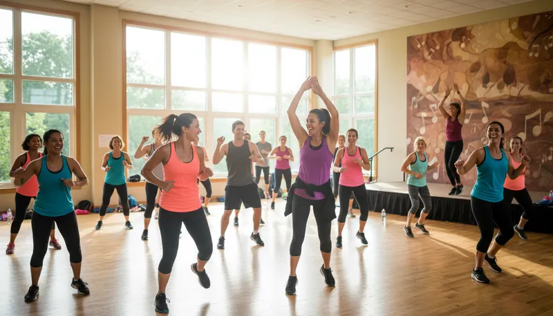 Illustration of zumba: A dance fitness program.