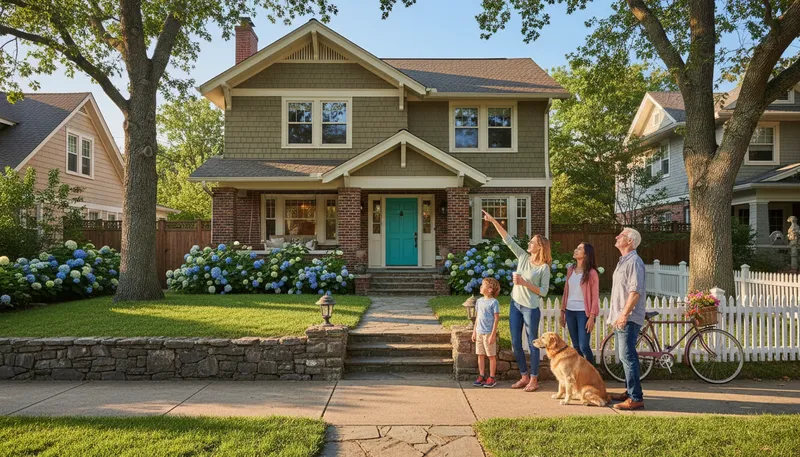 Illustration of curb appeal: Attractiveness of a property from the street.