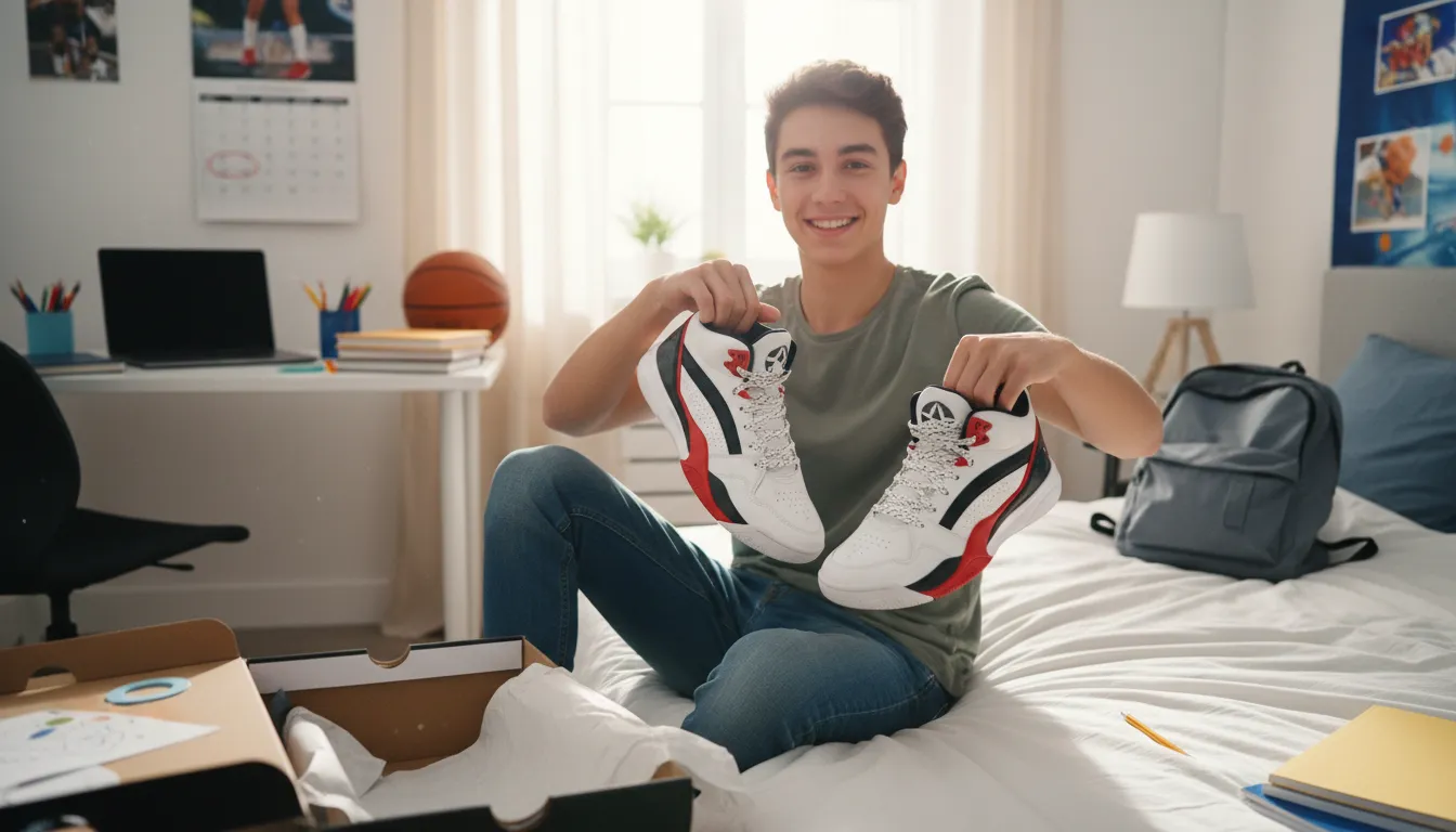 Jordans-এর ইলাস্ট্রেশন: a popular brand of basketball shoes