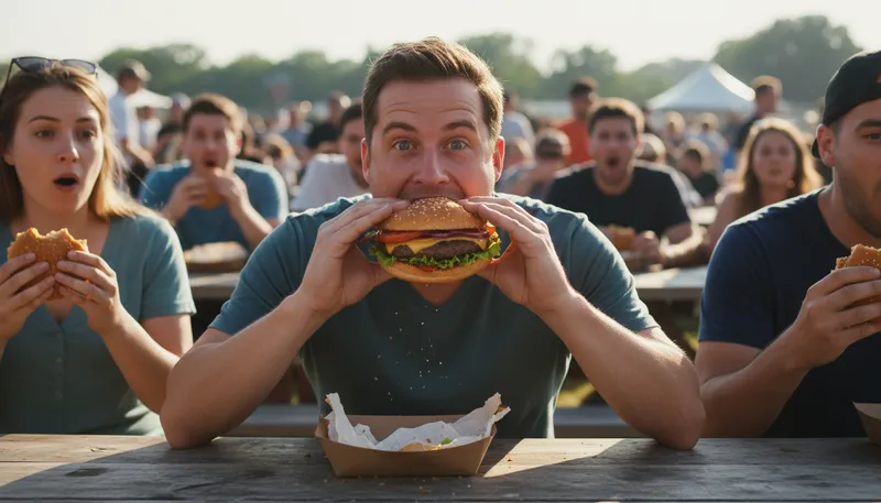 Illustration of in one bite: consume something quickly