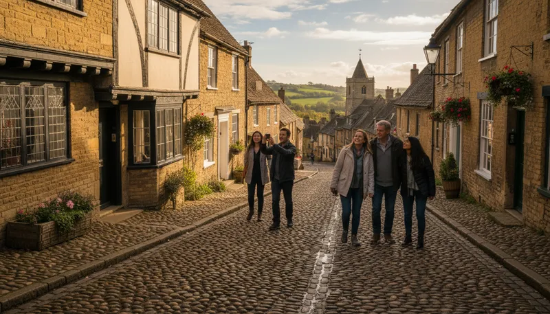 Illustration of shaftesbury: A historic town in England with scenic views.