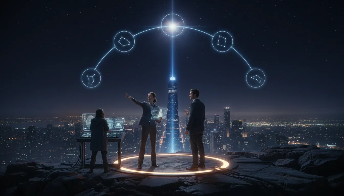 Illustration de stars are aligned : Circumstances are favorable for something.