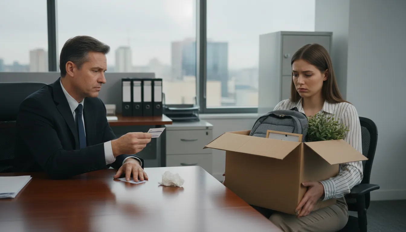 give someone their cards का चित्र: to dismiss someone from a job