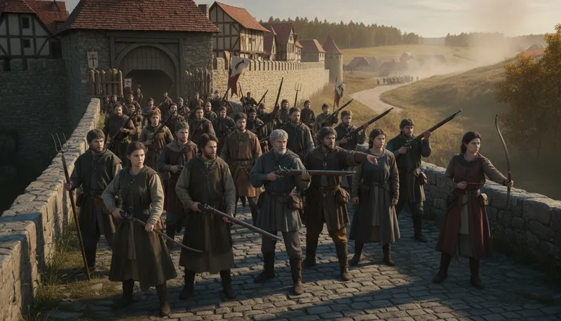 Illustration of militia: A military force composed of ordinary citizens.