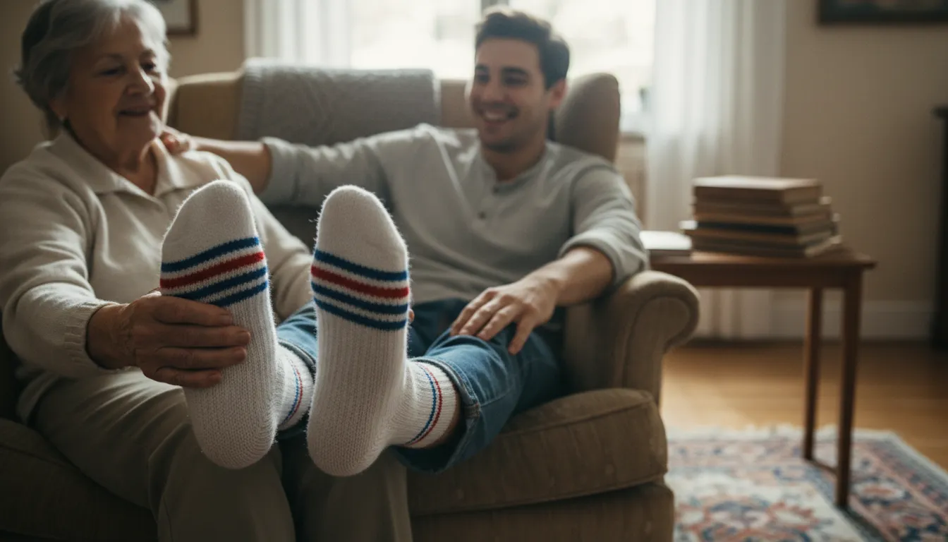 Illustration von bless someone's cotton socks: Expressing affection for someone.