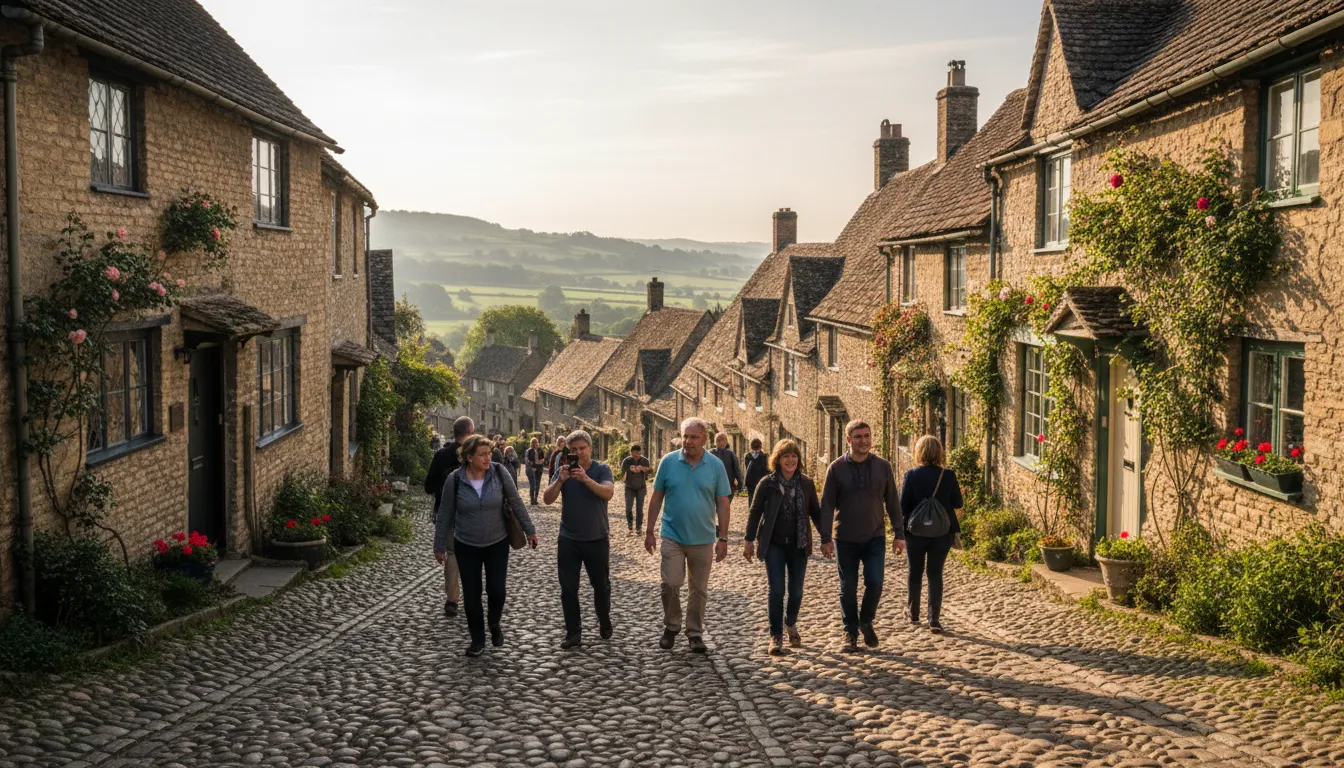 Illustrazione di Shaftesbury: A historic town in England with scenic views.