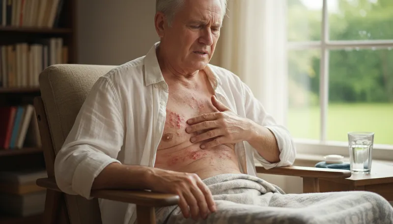 Illustration of zona: a medical term for shingles