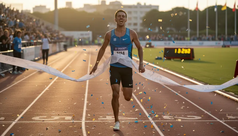 Illustration of runner: A person who runs, especially in races.