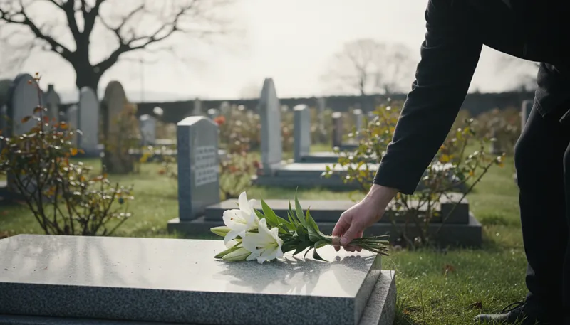 Illustration of mourner: A person expressing grief for the dead.
