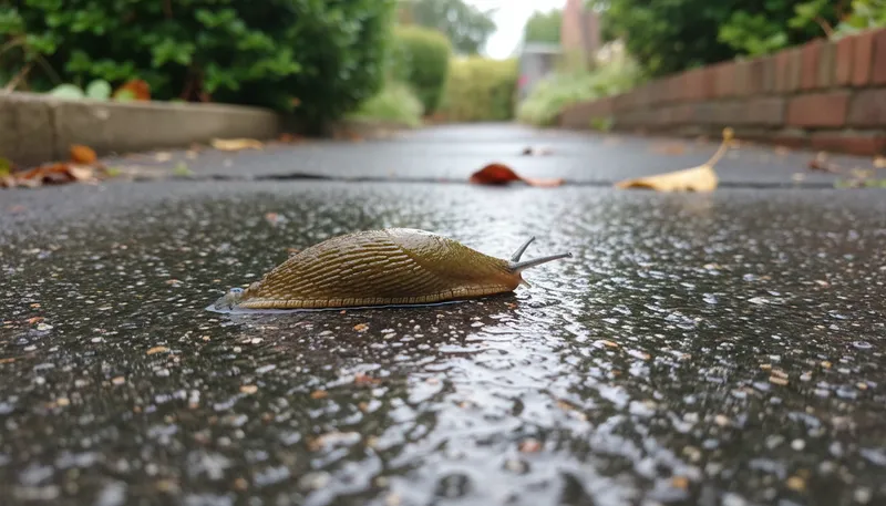 Illustration of slug: A slow-moving, soft-bodied mollusk without a shell.
