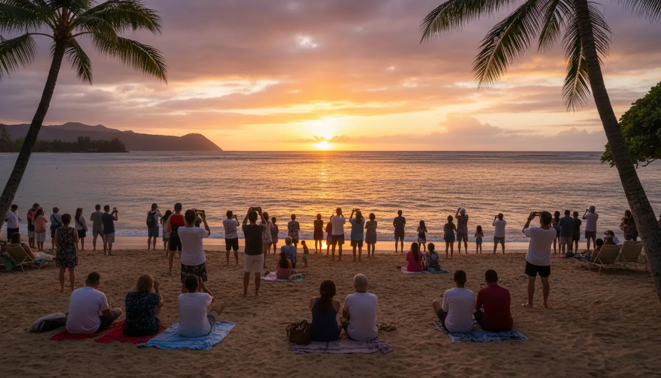 Ilustrasi Hawai'i: A U.S. state known for its islands and beaches.