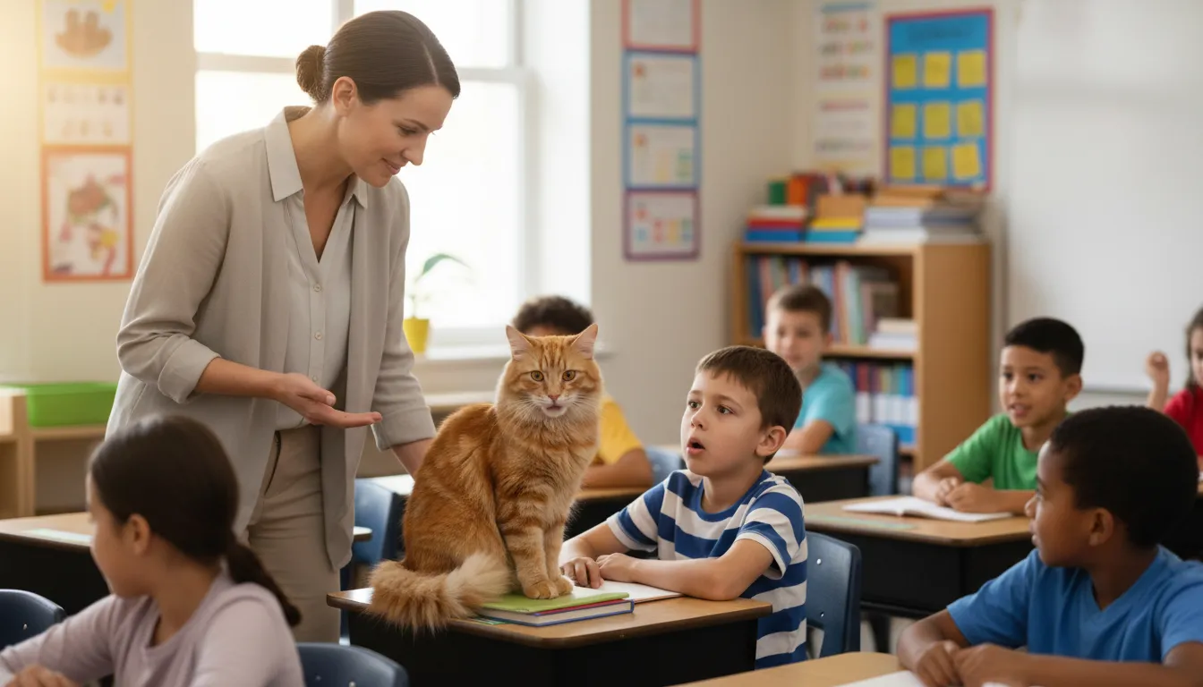 Illustration von cat got someone's tongue: Someone is unexpectedly quiet or speechless.