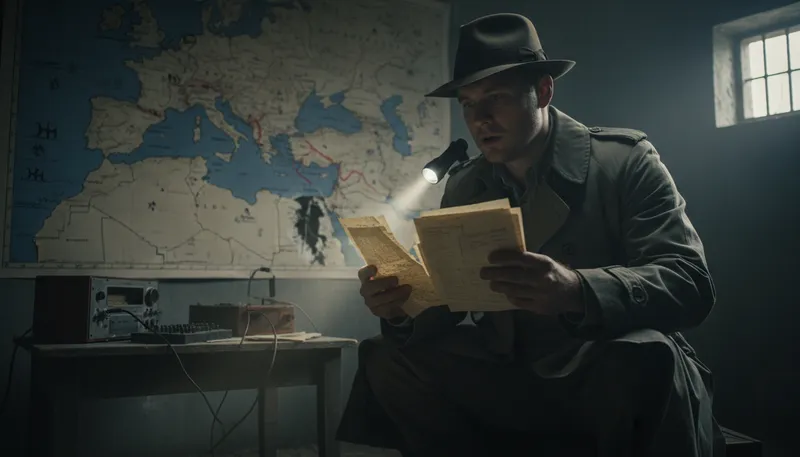 Illustration of espionage: the act of spying for information