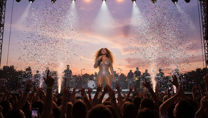 Illustration of beyoncé: A famous American singer and performer.