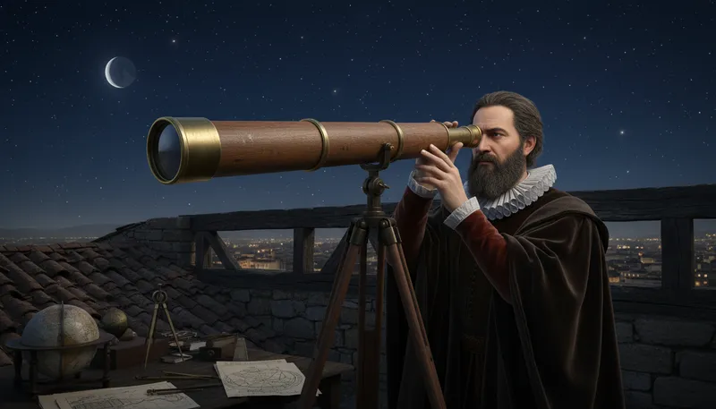 Illustration of galileo: A famous astronomer known for his discoveries.
