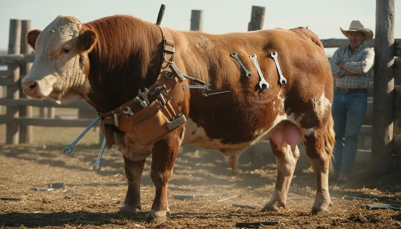 Illustration of useless as tits on a bull: completely pointless or ineffective