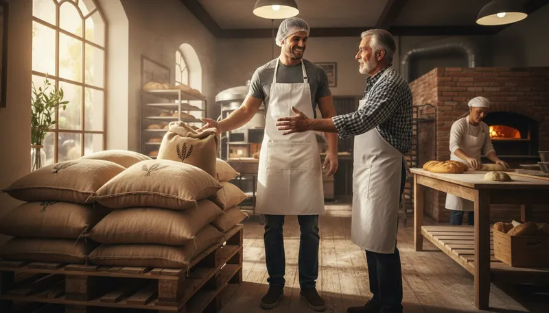 Illustration of supplier: a person or business that provides goods.