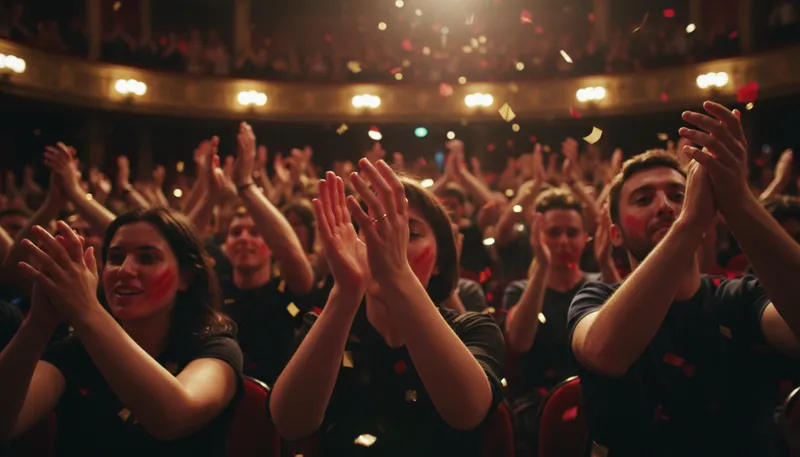Illustration of clap one's hands red: to applaud enthusiastically