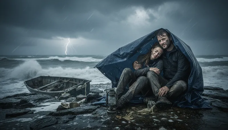 Illustration of weather: to endure or withstand something difficult