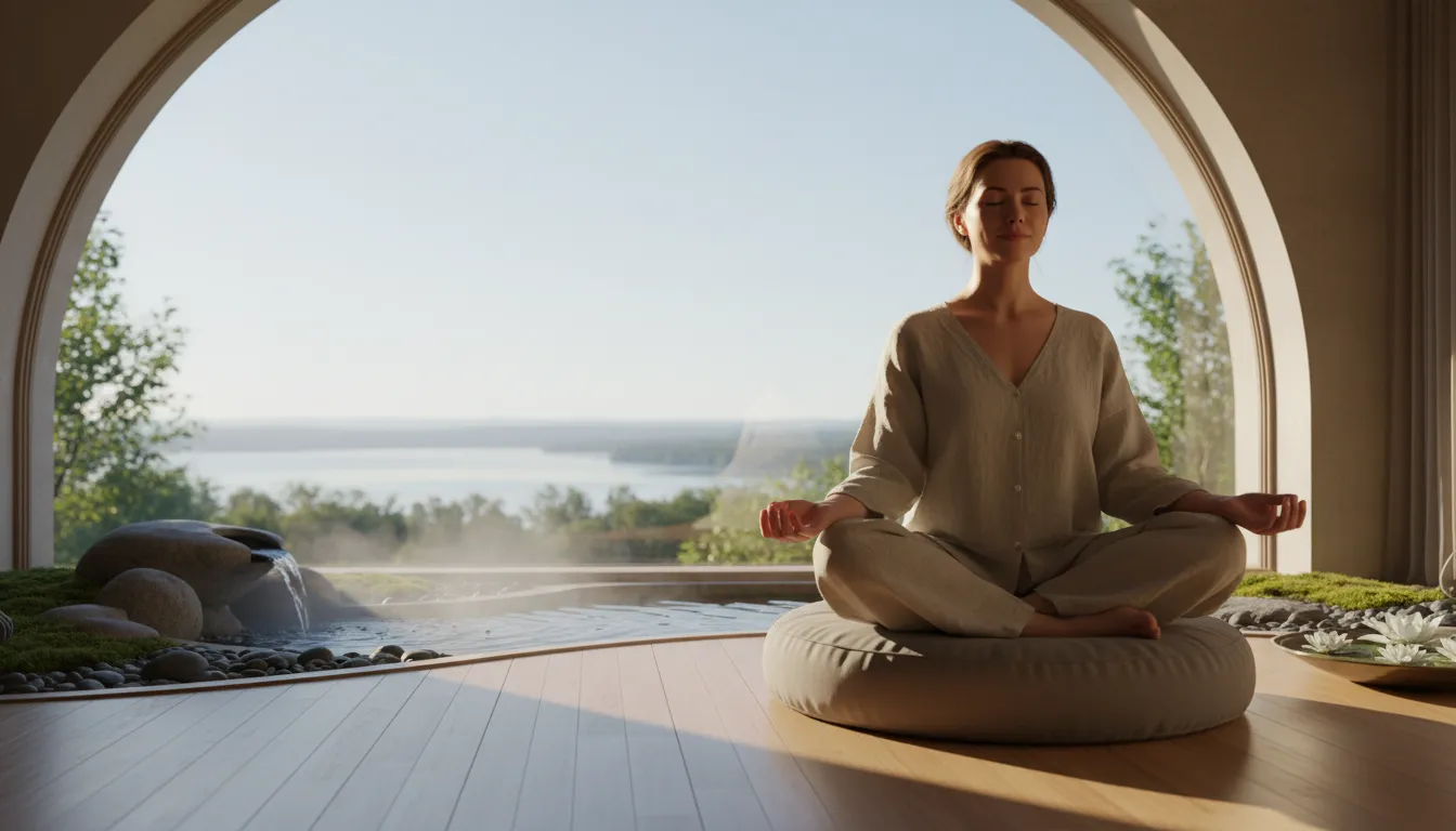 Illustration von shanti: A state of deep peace and calm.