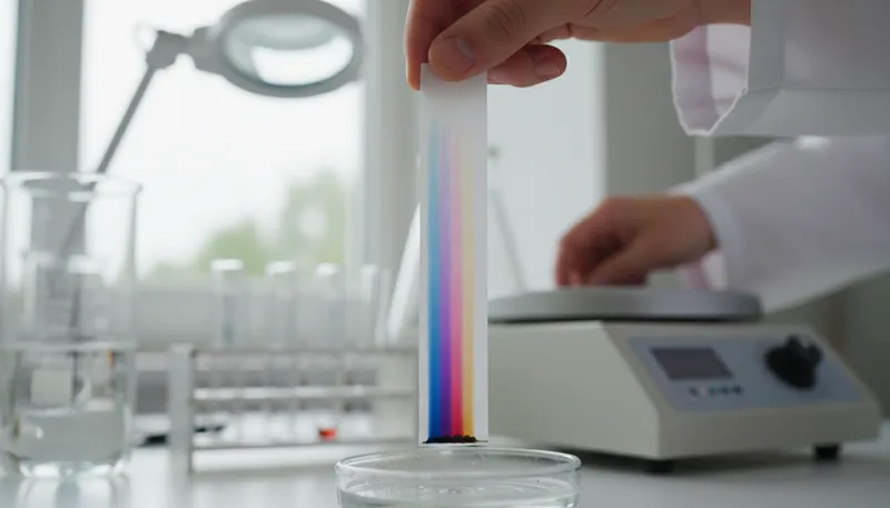 Illustration of chromatography: A method to separate mixtures.