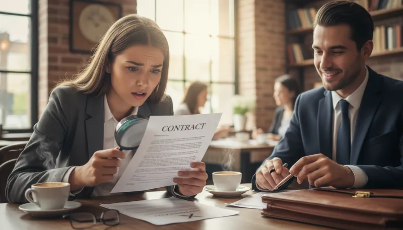Illustration of fine print: Detailed terms and conditions often overlooked.