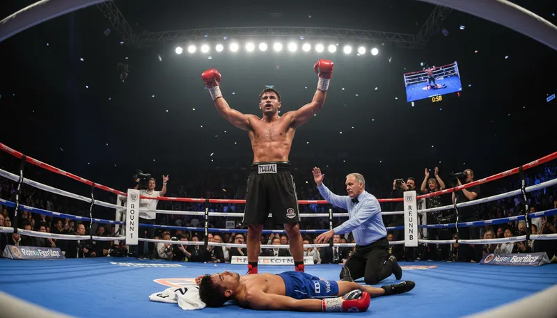 Illustration of knock out: to defeat someone decisively