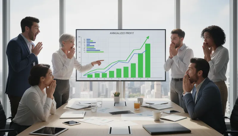 Illustration of annualized: Converted into a yearly basis or rate.