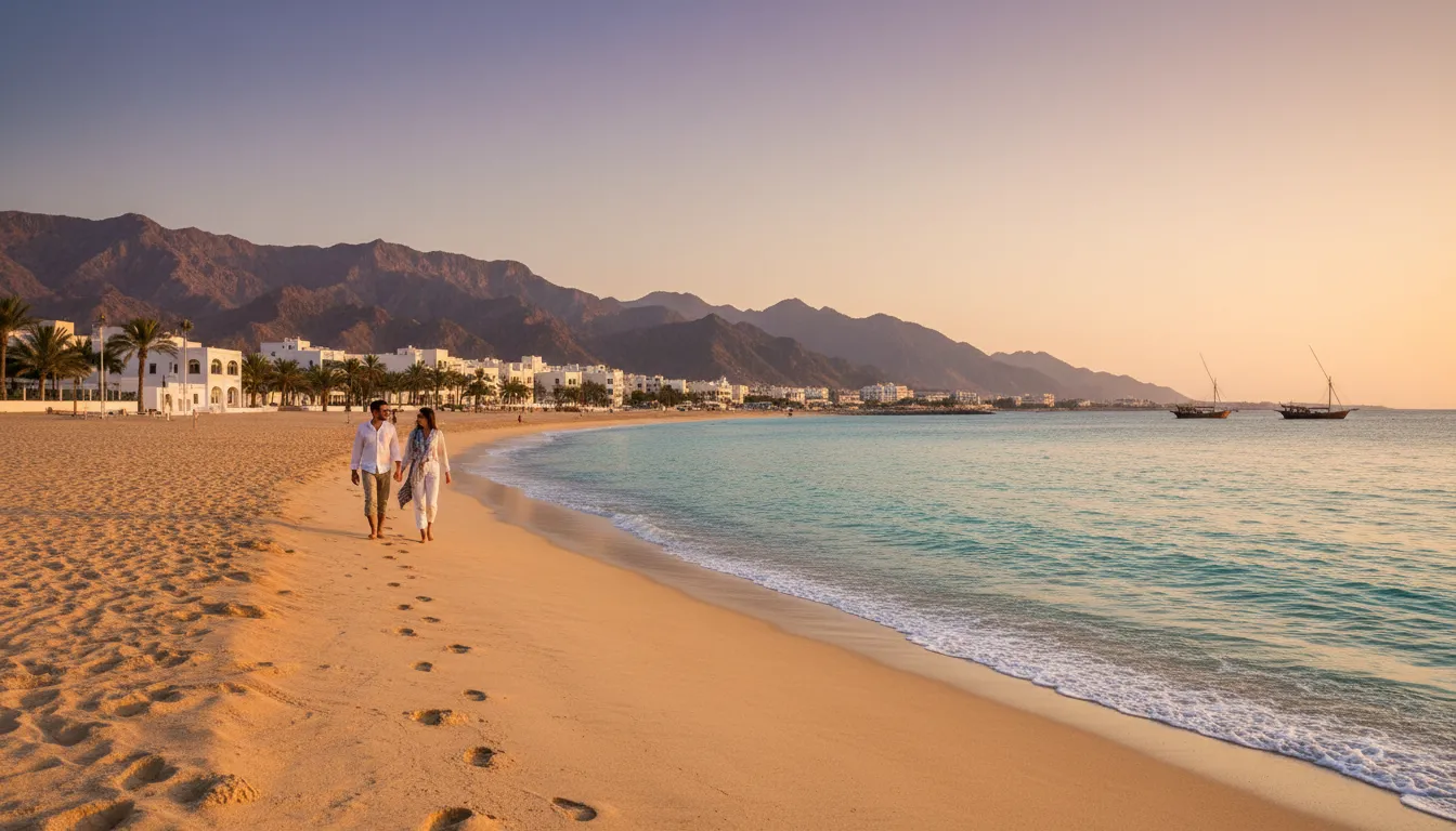 Muscat 的插圖：A city in Oman near the Arabian Sea.