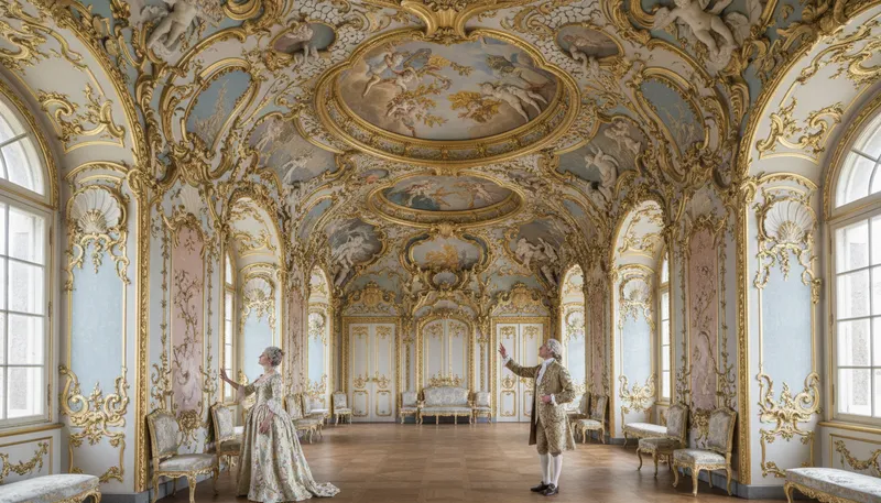 Illustration of rococo: An elaborate artistic style from the 18th century.