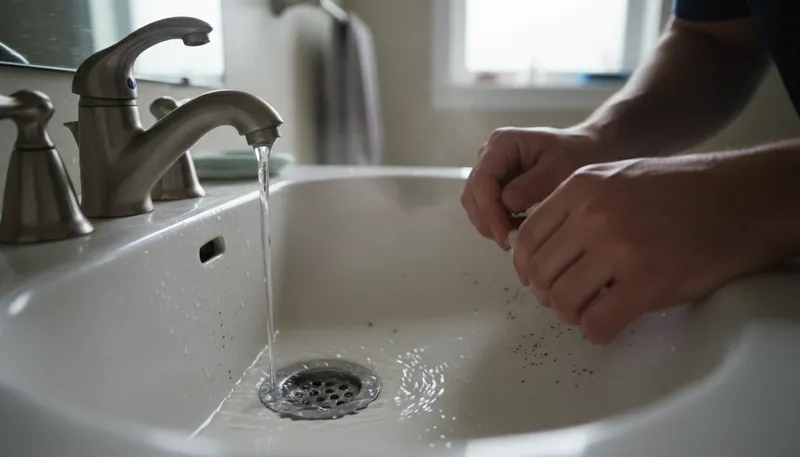 Illustration of pour down the drain: to waste something by discarding it.