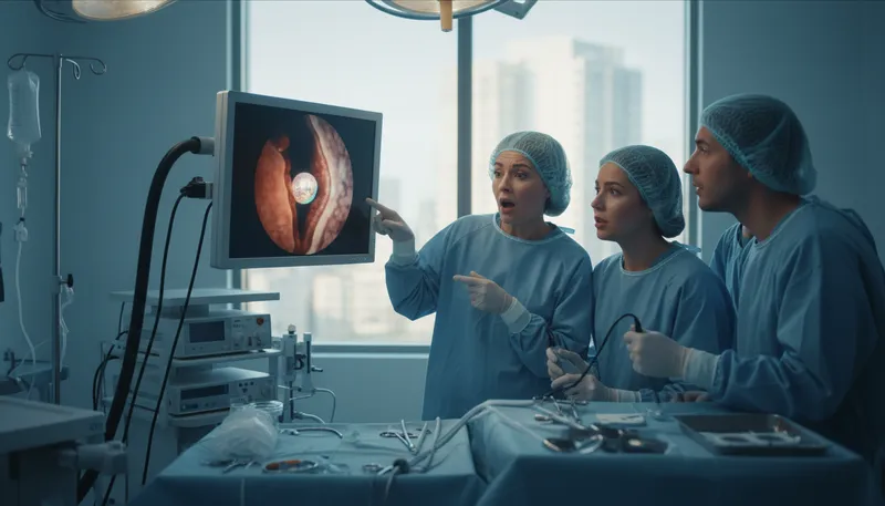Illustration of endoscopic: Relating to a method of visual examination inside the body.