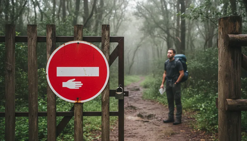 Illustration of no entry: a sign indicating forbidden access