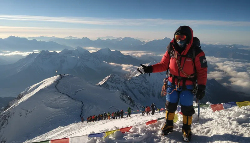 Illustration of everest: the highest mountain in the world.