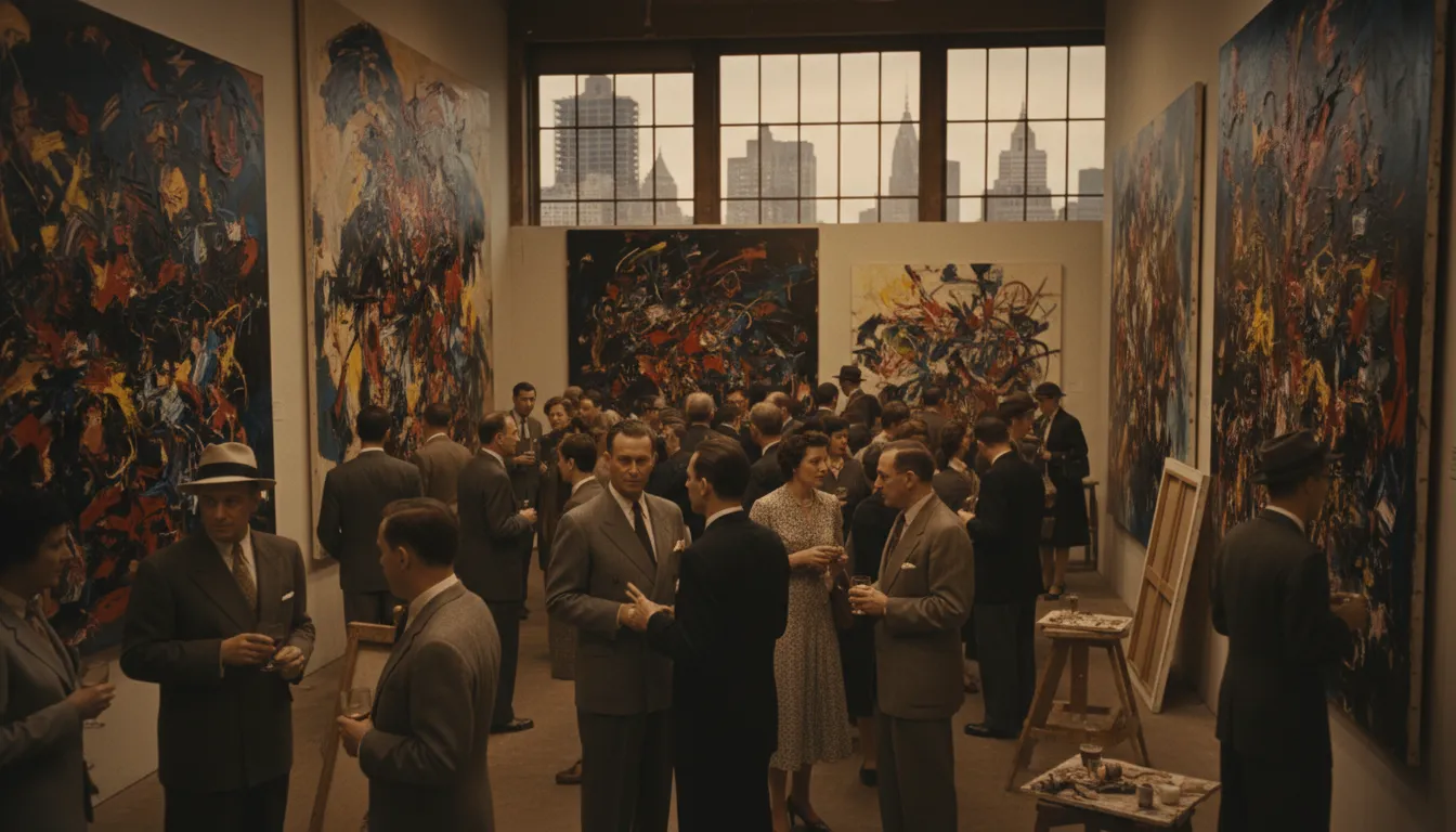 Illustration of abstract expressionism: A mid-1900s American art style using bold, free brushwork instead of realistic images.