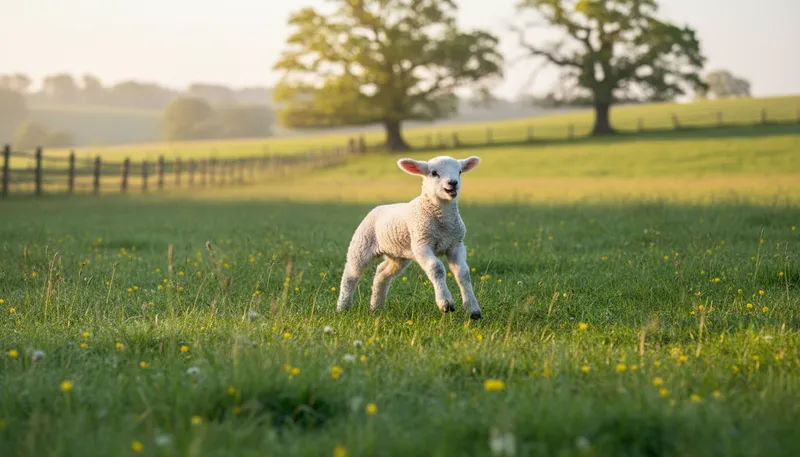 Illustration of lamb: a young sheep