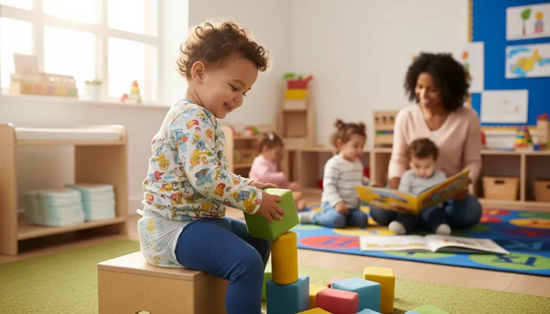 Illustration of in pampers: still needing care or protection