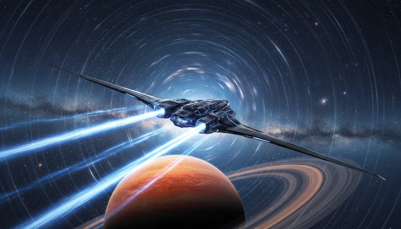 FTL-এর ইলাস্ট্রেশন: Faster than the speed of light.