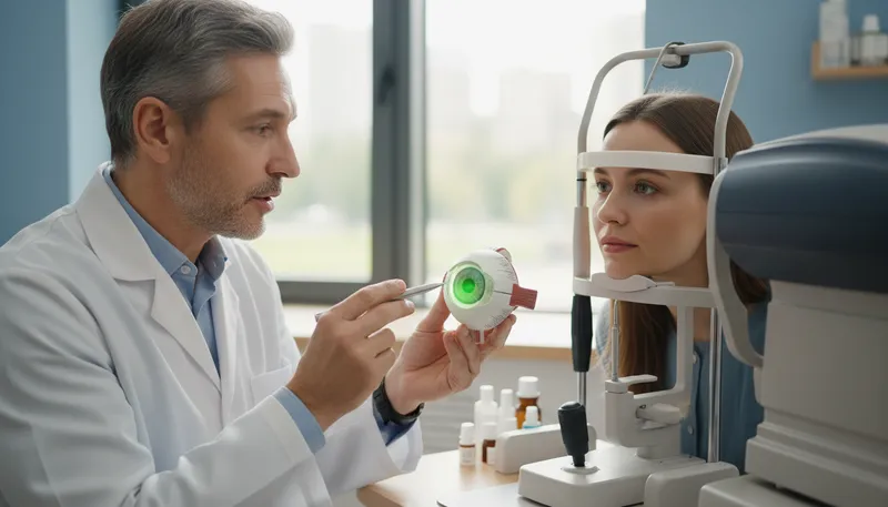 Illustration of glaucoma: A disease that damages the eye's optic nerve.