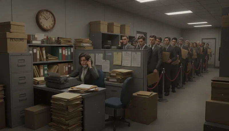 Illustration of bureaucracy: A system of government with many rules.