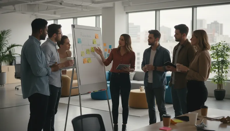 Illustration of scrum: A method for managing team projects efficiently.