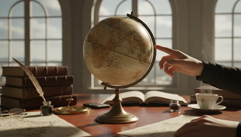 Illustration of globe: a round object or model