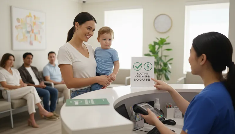 Illustration of bulk billing: Charging no fee for medical services to patients.