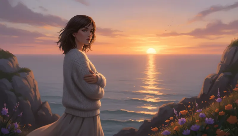 Illustration of wistful: Feeling a gentle longing.