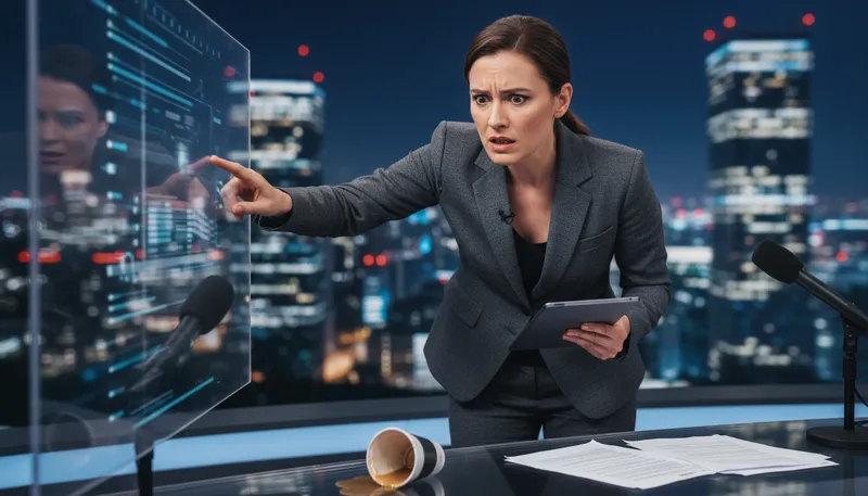 Illustration of newsreader: A person who presents news on television.